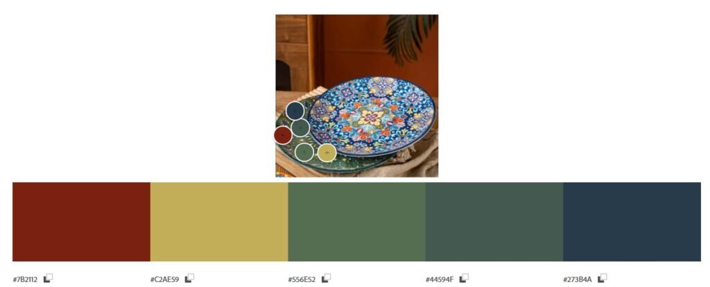 Idee harmonie couleur vert bleu rouge