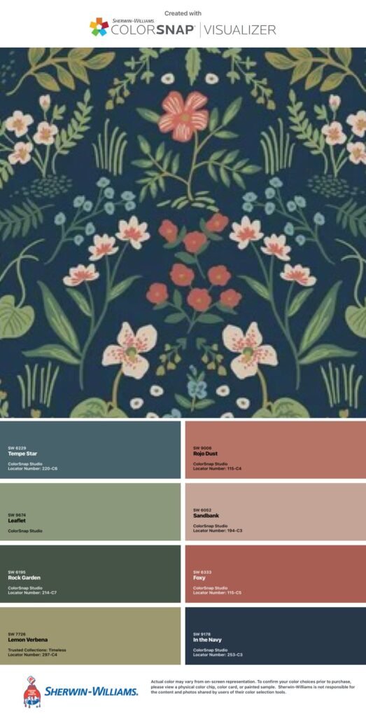 Nuancier de couleur rose bleu vert avec papier peint