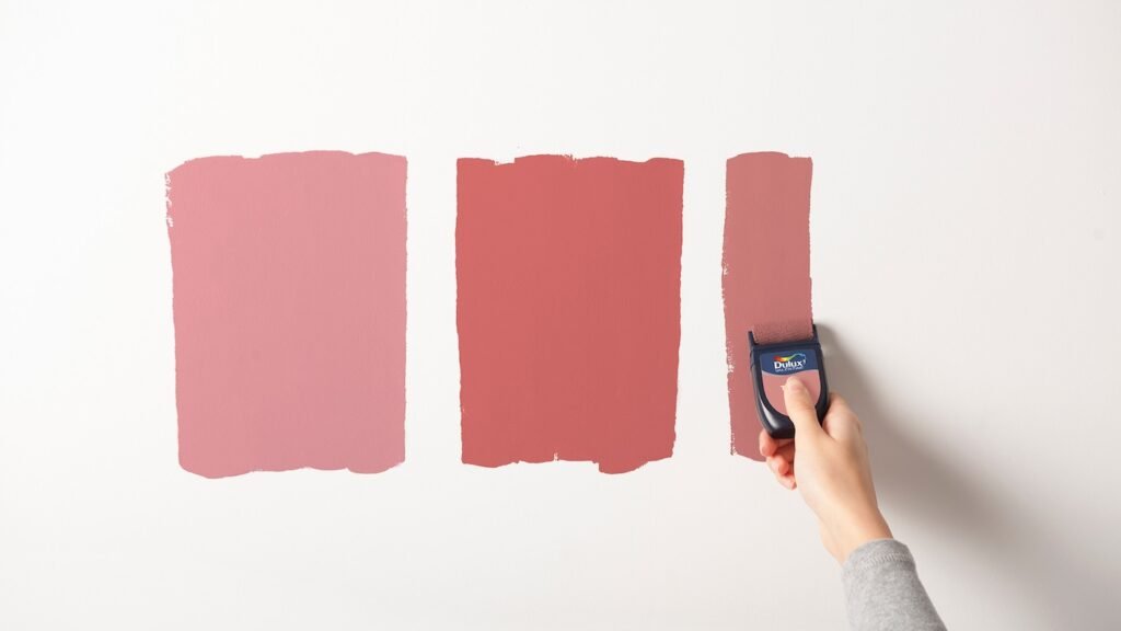 dulux valentine test couleur au mur corail