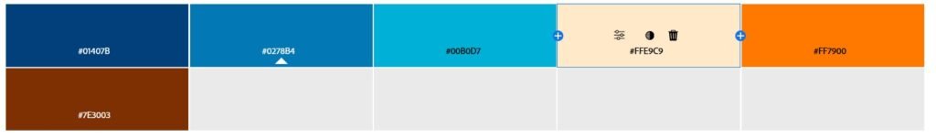 exemple palette nuancee bleu orange marron