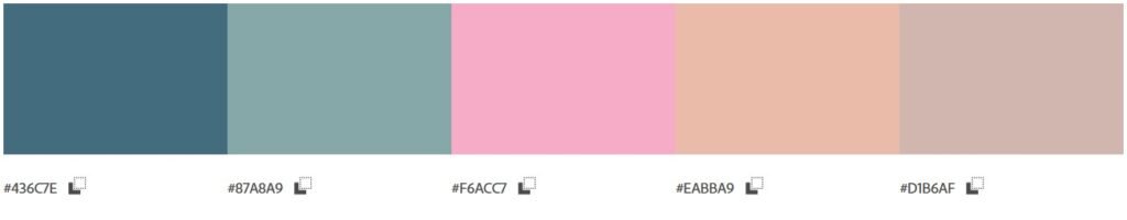 nuancier vert et rose