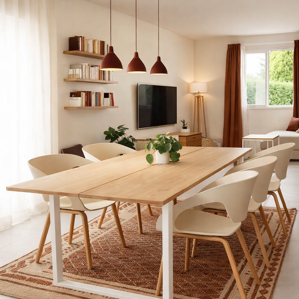 salle a manger blanche minimaliste apres transformation couleur